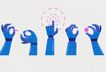 Illustration of robot hands doing a variety of things