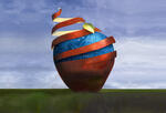 An illustration of an apple being peeled back to show a digital background.