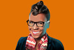 Blendoor CEO Stephanie Lampkin in front of an orange background