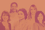 Collage of five MIT Sloan alumnae for the Bias Cut series: — Lauren Hoops-Schmieg, Yscaira Jimenez, Shaheen Parks, Heidi Zak, and Anita Carleton
