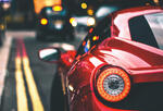 Up close of cars at night