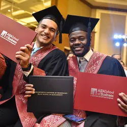 ASB 2019 Commencement graduates with their diplomas